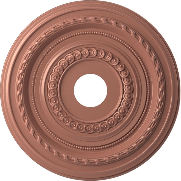 Ekena Millwork Cole PVC Medallion (Canopies up to 5 1/8"), 19"OD x 3 1/2"ID x 1"P, Metallic Champagne Pink CMP19COFCP - main